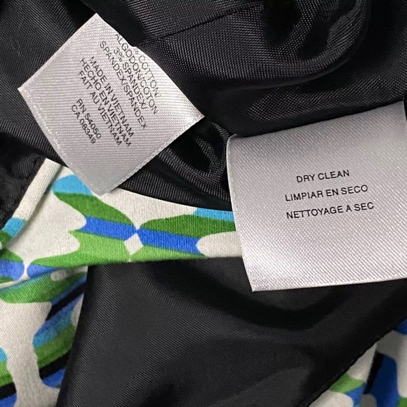 Evan Picone Sheath Womens Size 8 Dress White Blue and Green Sleeveless Geometric - Picture 4 of 7